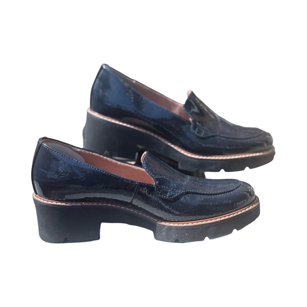 AUXZUR NAT Navy Patent Loafers | Size 39 US 8.5-9 Women’s - Picture 10 of 13